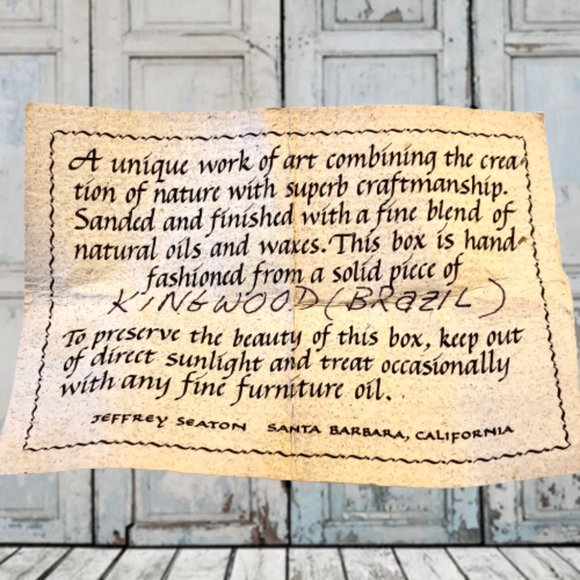 Vintage '78 Wood Trinket Box Artist Signed Gruenberg KINGWOOD FROM BRAZIL - Picture 3 of 16